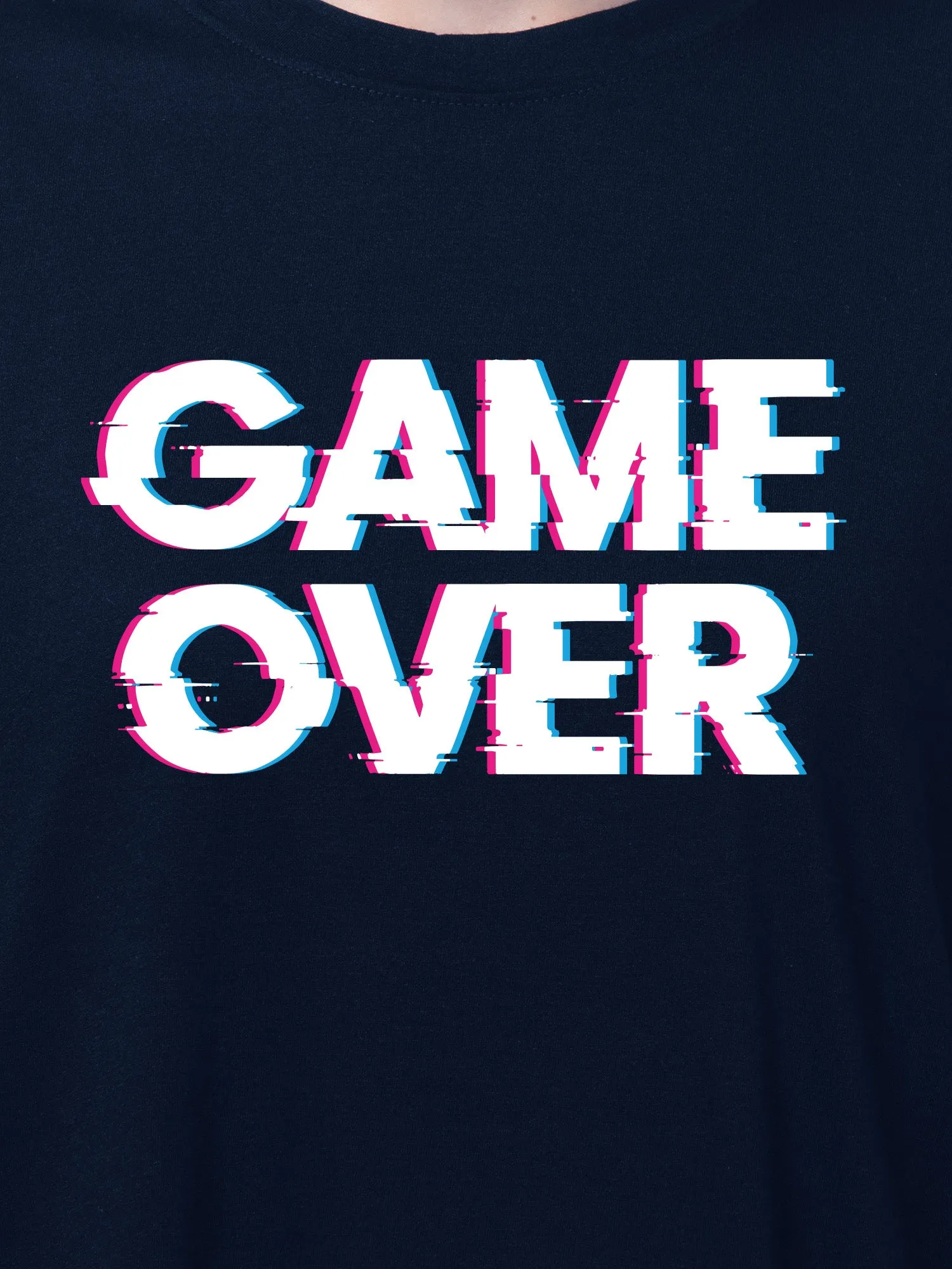 Game Over Cotton Mens T Shirt and Shorts Combo Set (Plus Size)