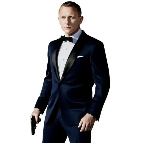 Groomsmen Peaked Black Lapel Groom Tuxedos