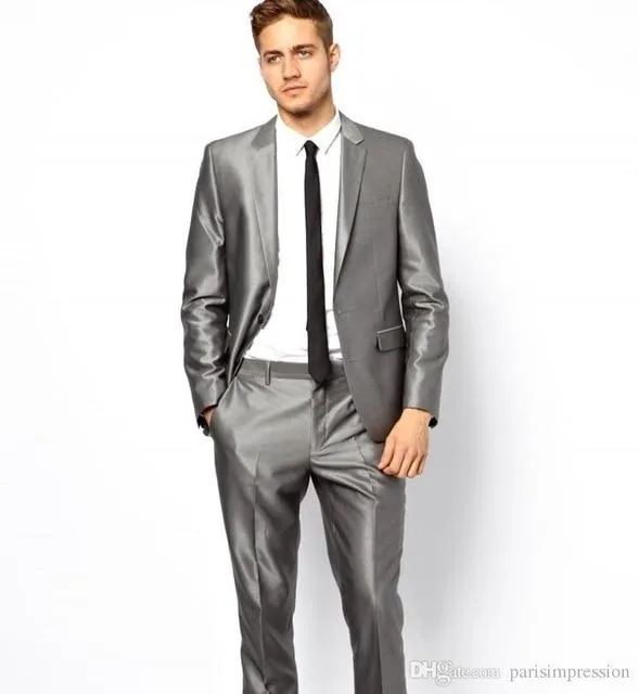 Groomsmen Peaked Black Lapel Groom Tuxedos