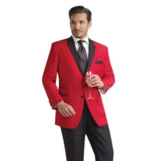 Groomsmen Peaked Black Lapel Groom Tuxedos