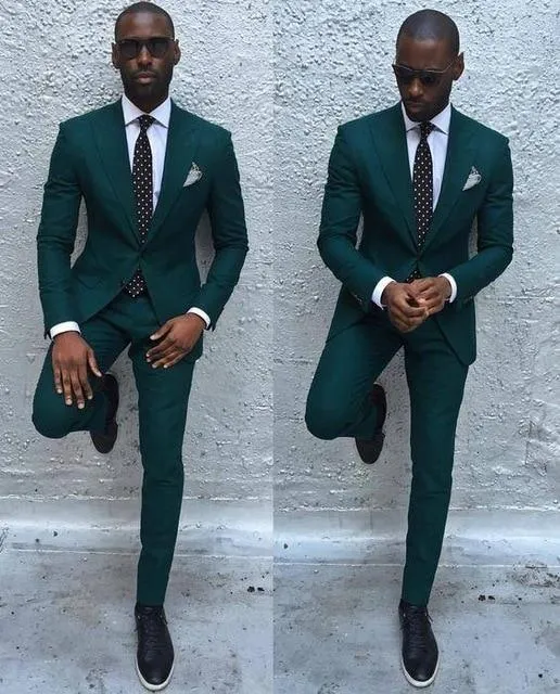 Groomsmen Peaked Black Lapel Groom Tuxedos