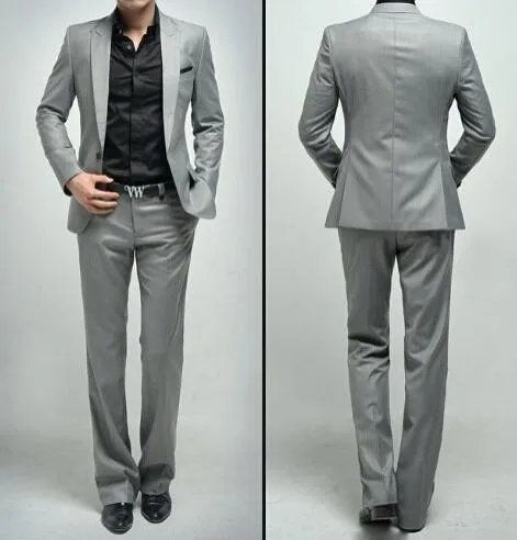 Groomsmen Peaked Black Lapel Groom Tuxedos