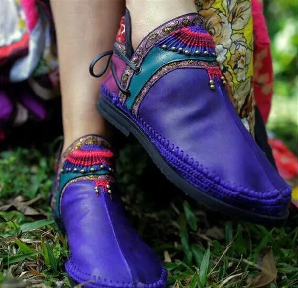 Handmade Comfortable Casual Round Toe Boot