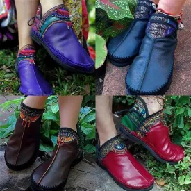 Handmade Comfortable Casual Round Toe Boot