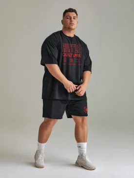 Hustle Culture Cotton Mens T Shirt and Shorts Combo Set (Plus Size)