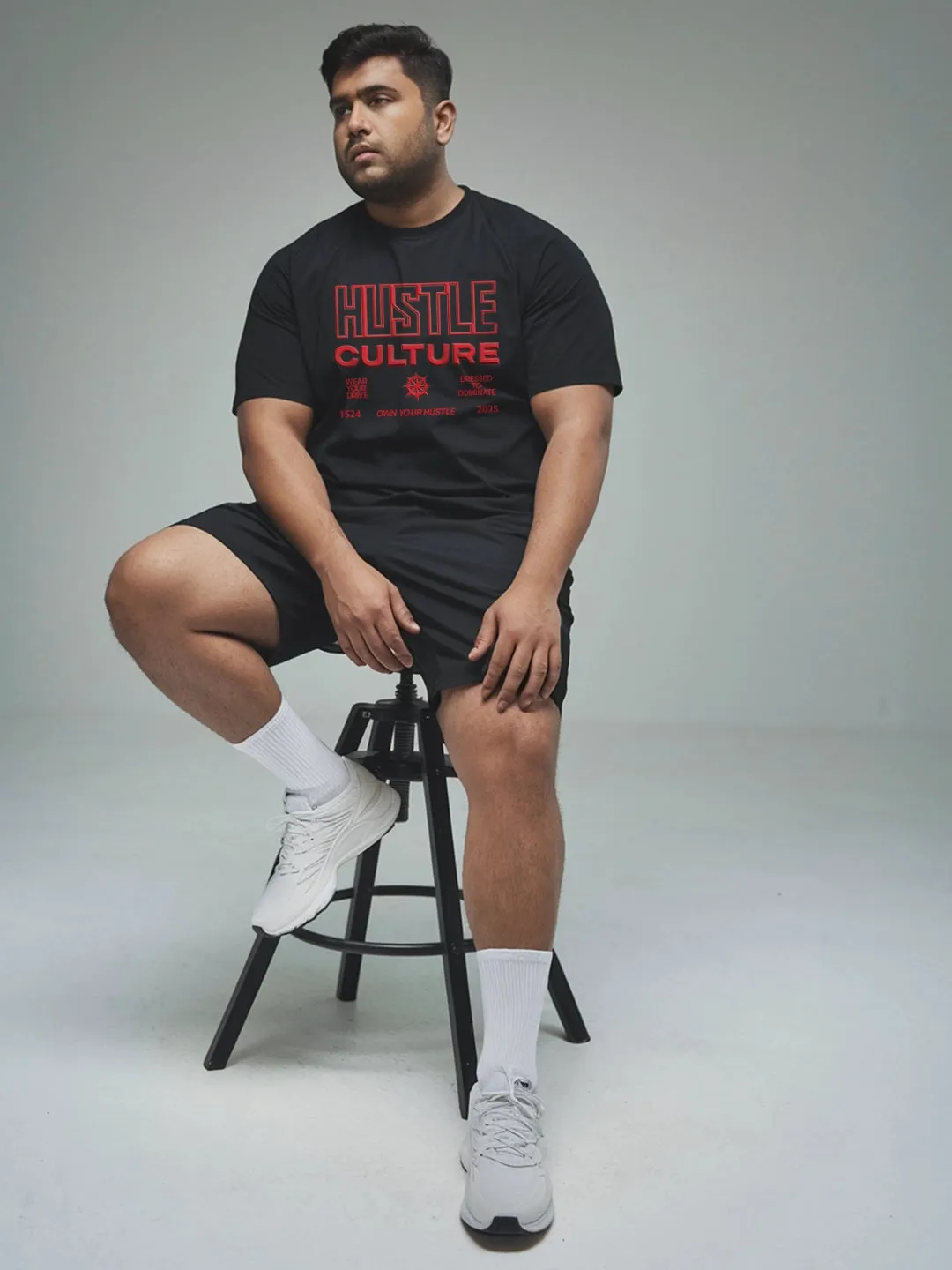 Hustle Culture Cotton Mens T Shirt and Shorts Combo Set