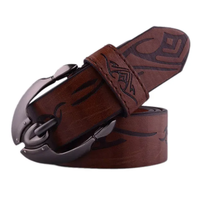 KLV 2017 New Designer  Mens Casual Waistband Leather Automatic Buckle Belt Waist Strap Beltss Fancy Vintage for Jeans#20