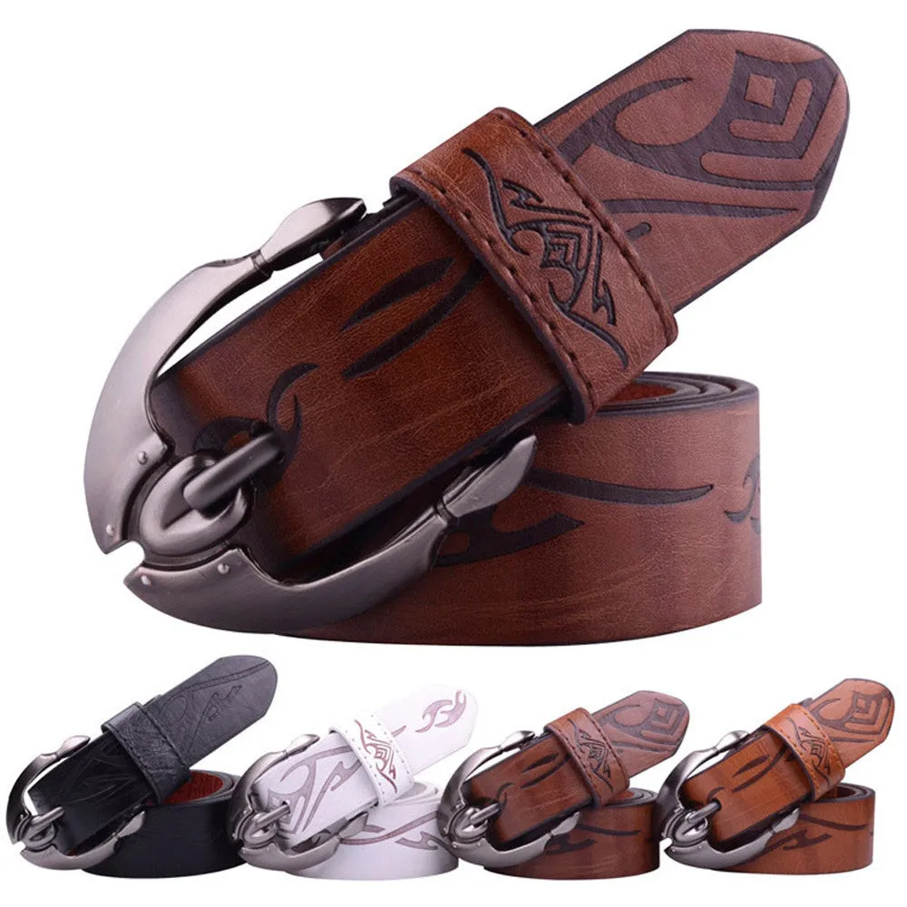 KLV 2017 New Designer  Mens Casual Waistband Leather Automatic Buckle Belt Waist Strap Beltss Fancy Vintage for Jeans#20