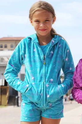 Minky Loungewear Shorts - Ocean Print