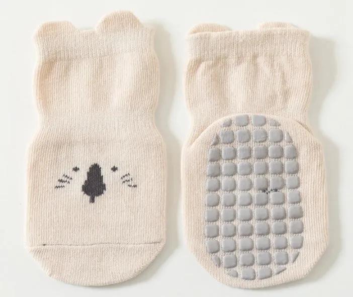 ROYALUCK 5 Pairs Cute Baby Non-slip Floor Socks With Grips Anti-Slip Crew For Infants Toddlers