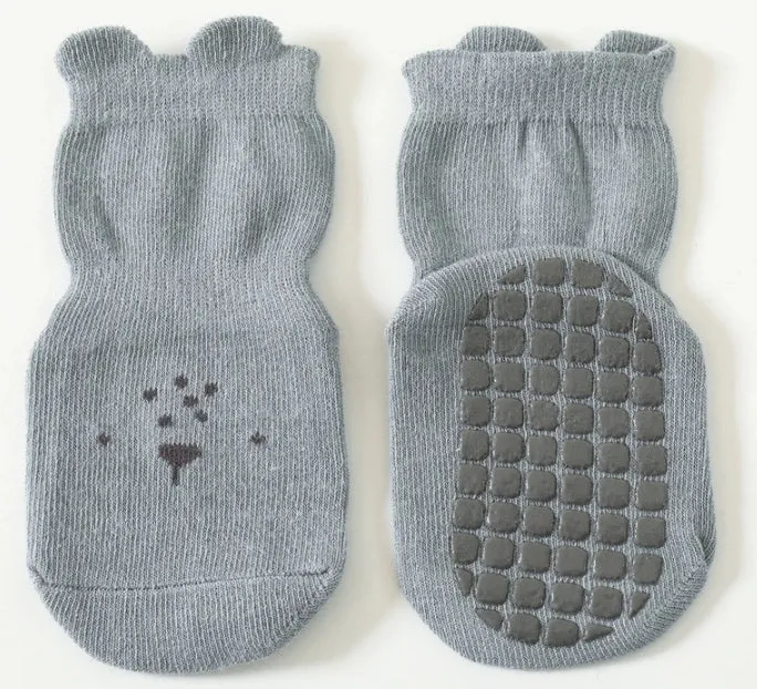 ROYALUCK 5 Pairs Cute Baby Non-slip Floor Socks With Grips Anti-Slip Crew For Infants Toddlers
