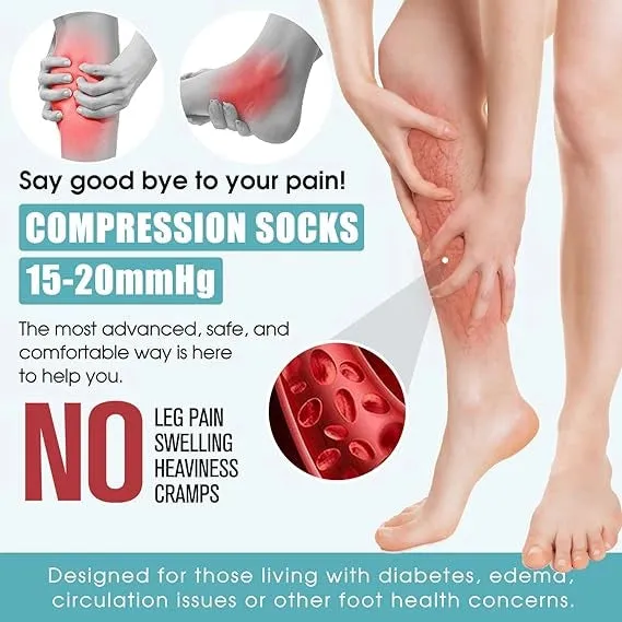 ROYALUCK 6 pairs Graduated Compression Socks for Running, Athletic Sports