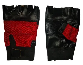 SPANCO Red Color Leather Gym Gloves for Weight Lifting Gloves, Exercise Gloves for Powerlifting, Cross Training, Workout, Best for Men & Women, One Size